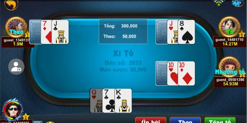 Giới thiệu các hành động trong ván bài xì tố 